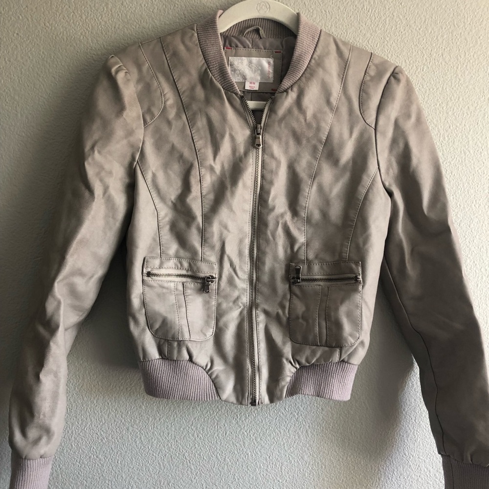Xhilaration pleather bomber jacket size m